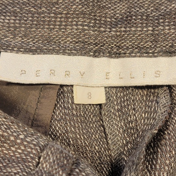 VTG Perry Ellis 100% Linen Pants Womens 8 Gray High Rise Pleated Made In USA 90s - Picture 3 of 10